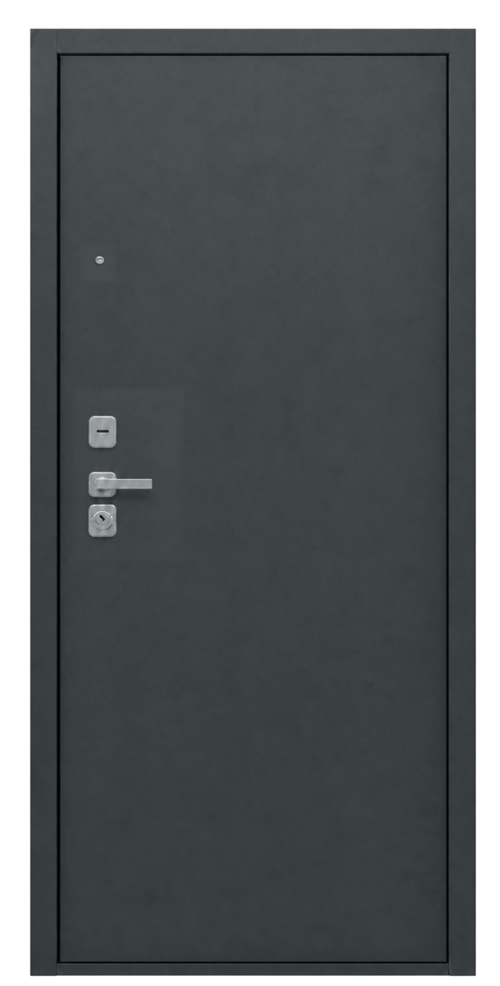 Стальная дверь «Город» с зеркалом антрацит